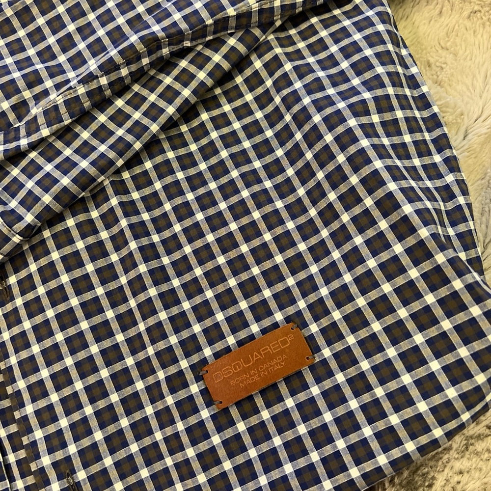 Dsquared Checkered Button Down Collared Shirt Wit… - image 2